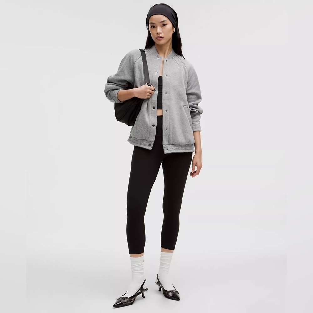 NEW LULULEMON Scuba Oversized Gray Varsity Jacket Plush - Super Cute! MSRP: $168